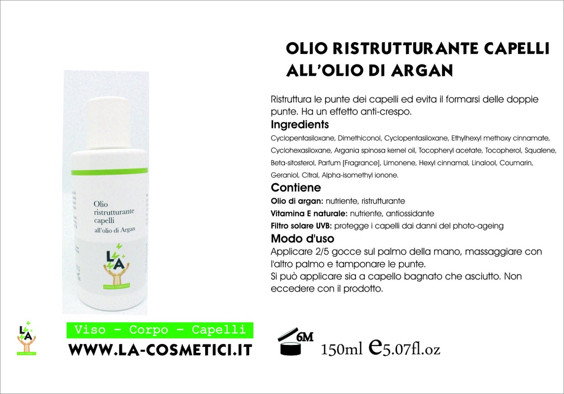 scheda olio per capelli 